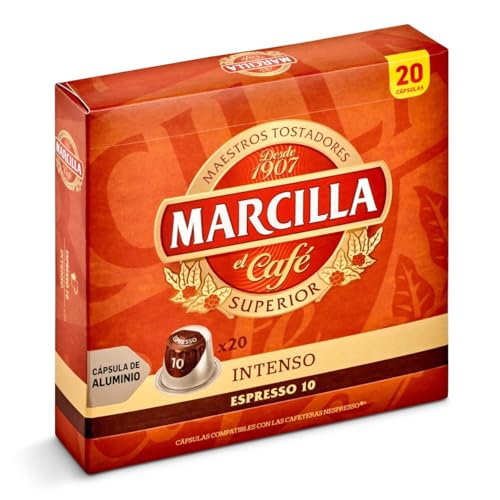 Marcilla Café Cápsulas Intenso - 20 Cápsulas Compatibles Nespresso