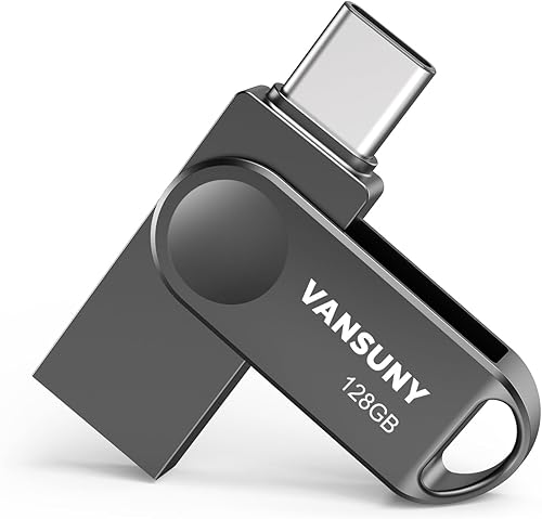 Vansuny Unidad flash USB C dual de 128 GB USB 3.0 2 en 1 tipo C + USB A unidad de pulgar UDP-Tech impermeable metal Pen Drive portátil OTG Flash
