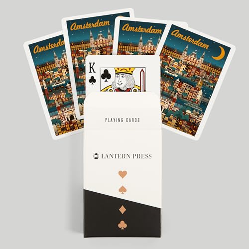 Lantern Press Amsterdam Retro Skyline Naipes Poker miniatura 6