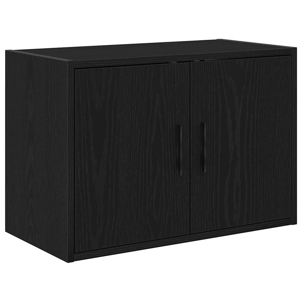 vidaXL Garage Wall Cabinet Black Engineered Wood, cabinet, garage wall cupboard, wall mounted tool cabinet, garage storage cabinet