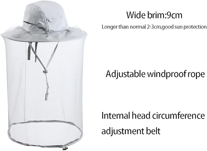 Sombrero Apicultor Malla Nylon Caza Velcro Ajustable miniatura 5