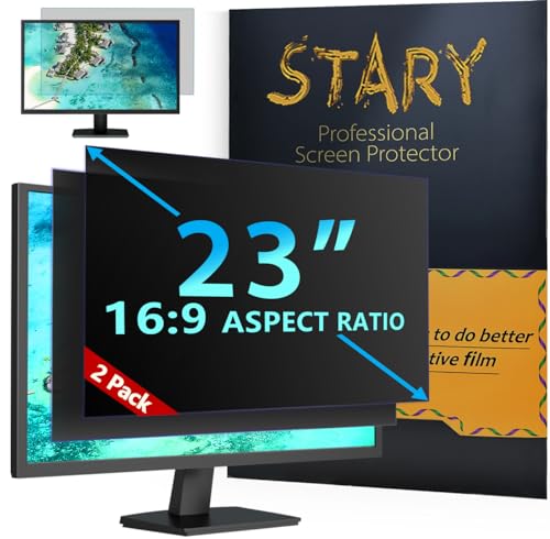 STARY 2 Pack Computer Privacy Screen Filter 23 Inch for 16:9 Widescreen Monitor, Removable Anti Glare Blue Light UV-Blocking Screen Protector for Computer (Width:20" x Height:11.3")