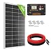 ECO-WORTHY 100 Watts Solar Panel + 20A LCD Display PWM Charge Controller + 16 Feet Solar Cable Adaptor for Off-Grid RV Boat Kit