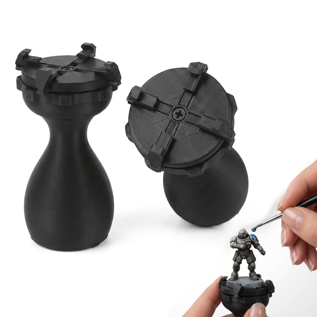 2PCS Miniature Painting Handle for Warhammer 40k & DND Miniatures, 360° Rotating Model Holder with Ergonomic Grip, Stable Painting Tool for Wargame Figures, Scale Models & Hobby Accessories Gifts