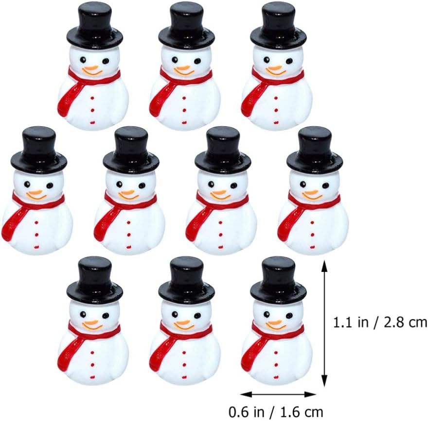 Angoily 90pcs Lovely Miniature Snowman Charms Cute Snowman Figurines for Christmas Decor for Desktop Bonsai for Holiday Gifting Festive Decoration