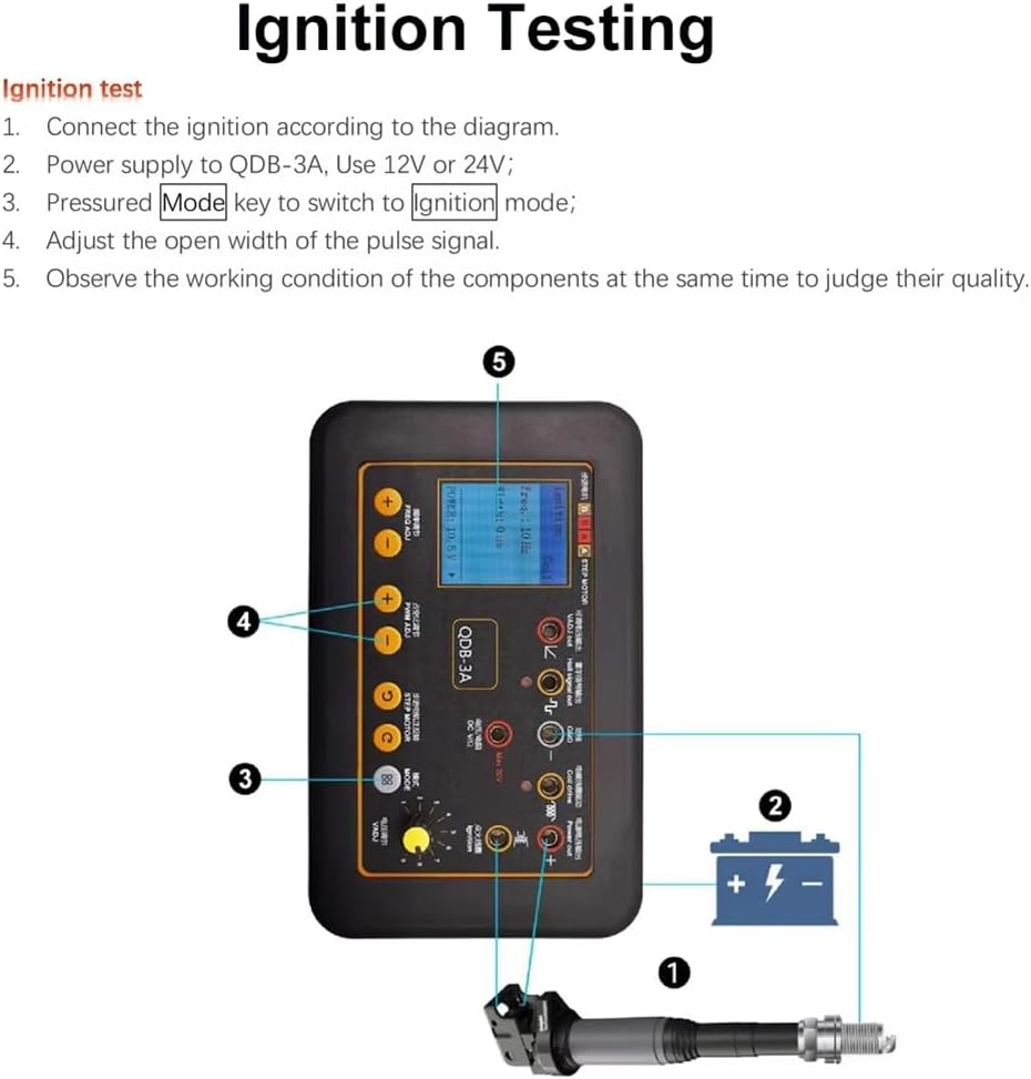 QDB3A Auto Ignition Coil Tester Car IAC Idle Stepper Motor Solenoid Valve Injector Actuator Fault Detector Driver