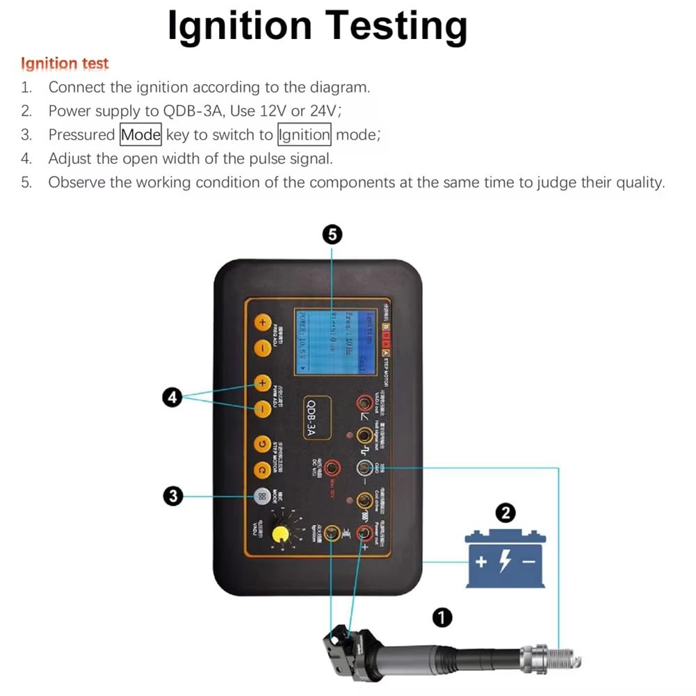 QDB3A Auto-Zündspulentester Auto IAC Leerlauf Schrittmotor Magnetventil Injektor Aktuator Fehlerdetektor Treiber