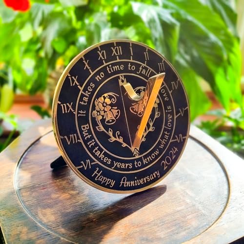 image for The Metal Foundry Anniversary Sundial Gift for Any Wedding Anniversary