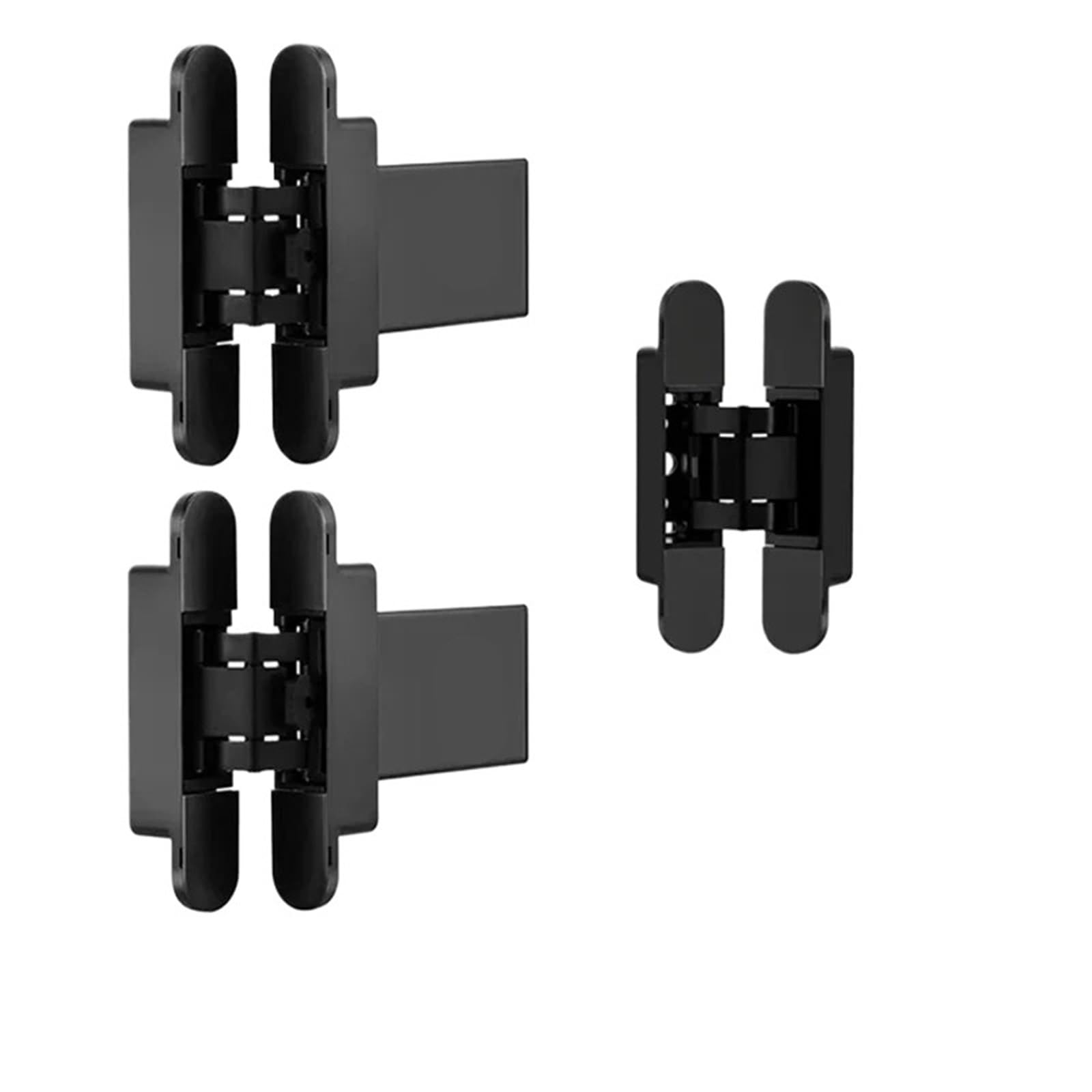 2pcs Invisible Hinges Hidden Door Cross Hinges(Black80kg)