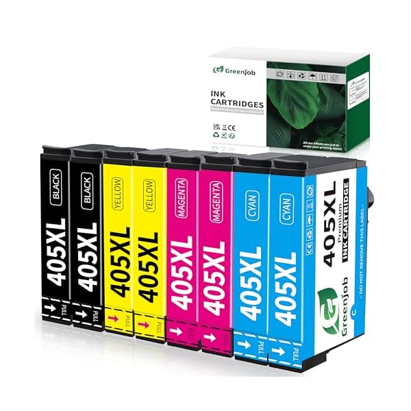 Greenjob 405XL Multipack für Epson 405 XL Druckerpatronen Kompatibel mit Epson Workforce Pro WF-3820 WF-3825 WF-4820 WF-4825 WF-4830 WF-7830 WF-7835 WF-7840 (2 Schwarz, 2 Cyan, 2 Magenta, 2 Gelb)