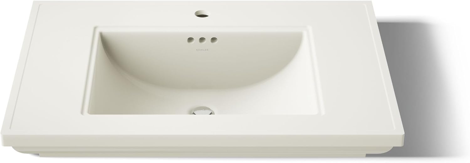 Kohler 2269-1-96 Memoirs® Stately 30" pedestal/console table bathroom sink, Biscuit