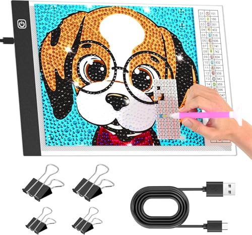 Comzler Light Board, A4 Tracing Light Box, Magnetic Light Pad, Light Table for Tracing, LED Light Drawing Board, Sketch Pad LED Light Drawing Pad, Cricut Light Pad, Dimmable Brightness