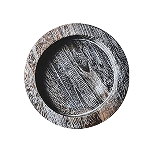 6SHINE Bandeja de madera rústica envejecida para servir té, bandeja redonda de madera para servir té, bandeja decorativa de madera clásica de café (tamaño L) Cover