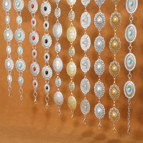 VONMELLI Western Belts for Woman Cowgirl Boho Concho Chain Waist Belt for Country Concert Dresses Jeans4