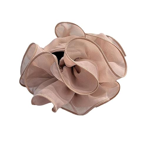 Corea estilo simple horquilla nuevas mujeres grandes Rose Clips flor garra accesorios de tela pinzas de mandíbula cinta N9w6