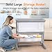 Ezebaby Bedside Bassinet for Baby, Portable Baby Bassinet Bedside Sleeper for Newborn Infants with Wheels Storage Basket, Adjustable 7 Heights and All Mesh Sides
