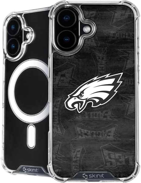 Skinit Phone Case Compatible with MagSafe iPhone 17 - Officially Licensed NFL Philadelphia Eagles Black & White Design