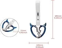 Vista 3 de Q1-TECH, JDM Tsurikawa - Anillo japonés para metro, tren, autobús, mango de coche, cuerno de diablo, mango de corazón roto, correa de mano, anillos