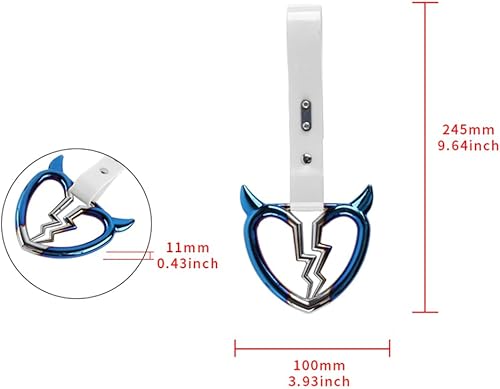Miniatura 3 de Q1-TECH, JDM Tsurikawa - Anillo japonés para metro, tren, autobús, mango de coche, cuerno de diablo, mango de corazón roto, correa de mano, anillos