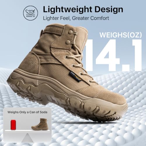 Image of FREE SOLDIER Women's Tactical Hiking 6 Inches Lightweight Combat Boot Durable Comfortable Work Boots for Women