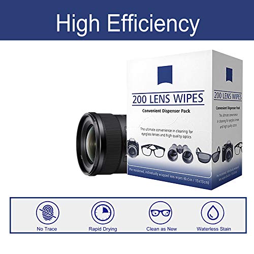 image for LLS Lens Cleaning Wipes | 200 Pre-Moistened and Individually Wrapped L