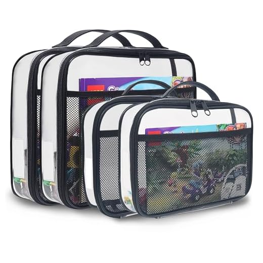 holay 4 Packs PVC Zippered Blocks Set, Toy, Clay, Board game Storage Organizer Case (Name Tag, Manual Pocket) (Black, Small, Large)