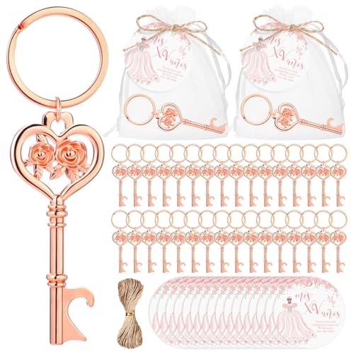 Landical 50 Sets Quinceanera Party Favors for Guests Rose Bottle