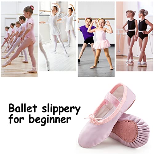 Chaussons De Ballet En Cuir Souple Pour Filles - Taille 13 (environ) - Pour Danse, Gym, éveil - Semelle En Cuir Antidérapante - Confortables Et Respirants
