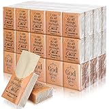 Ctosree 50 Pack Christian Pocket Tissues Bible Verse Travel Packs Bulk 500 Sheet Small Tissues Pocket Packs 3 Ply Mini Travel Size Individual Religious Party Favor