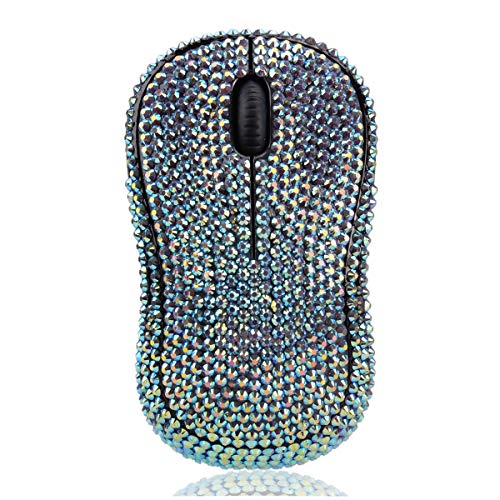SA@ Brand Luxury Bling Dazzle Jeweled Rhinestone Crystal Wireless Mouse for Computers and Laptops Office (M185 Pink)