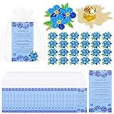 24 Sets Funeral Favors for Guest Memorial Pins Celebration of Life Decorations Forget Me Not Lapel Pin Brooches Poem Cards White Organza Bags Gift Bag for Who Loss Loved One (24 Sets,Forget Me Not)