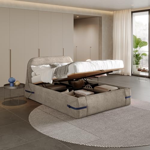 Image of Wakefit Hibernis Queen Size Hydraulic Storage Upholstered Bed