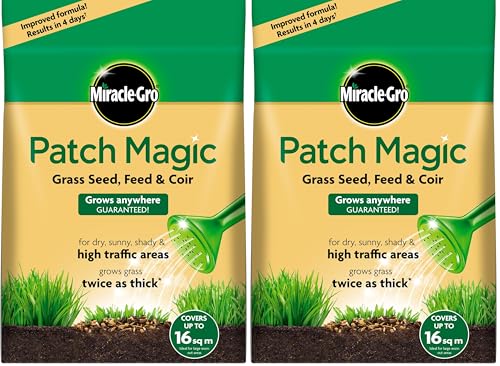 Miracle-Gro Patch Magic Grass Seed, Feed and Coir 3.6 kg - 48 Patches (Pack of 2) option