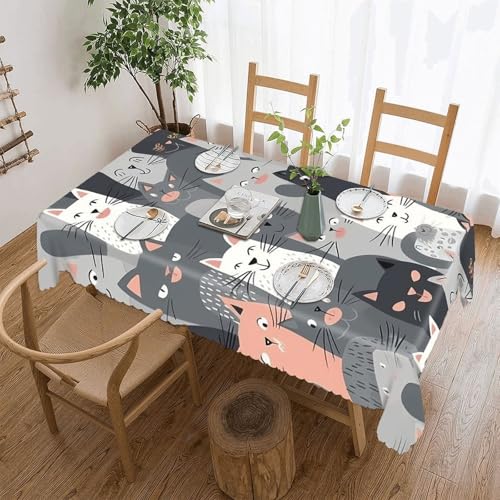 Nappe de table chat gris drôle couverture de table extérieur 137x183 - 2