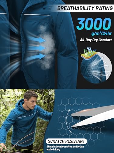 Image of SWISSWELL Mens Rain Jacket & Coats Packable Lightweight Waterproof Rain Shell Hooded for Golf Travel Hiking