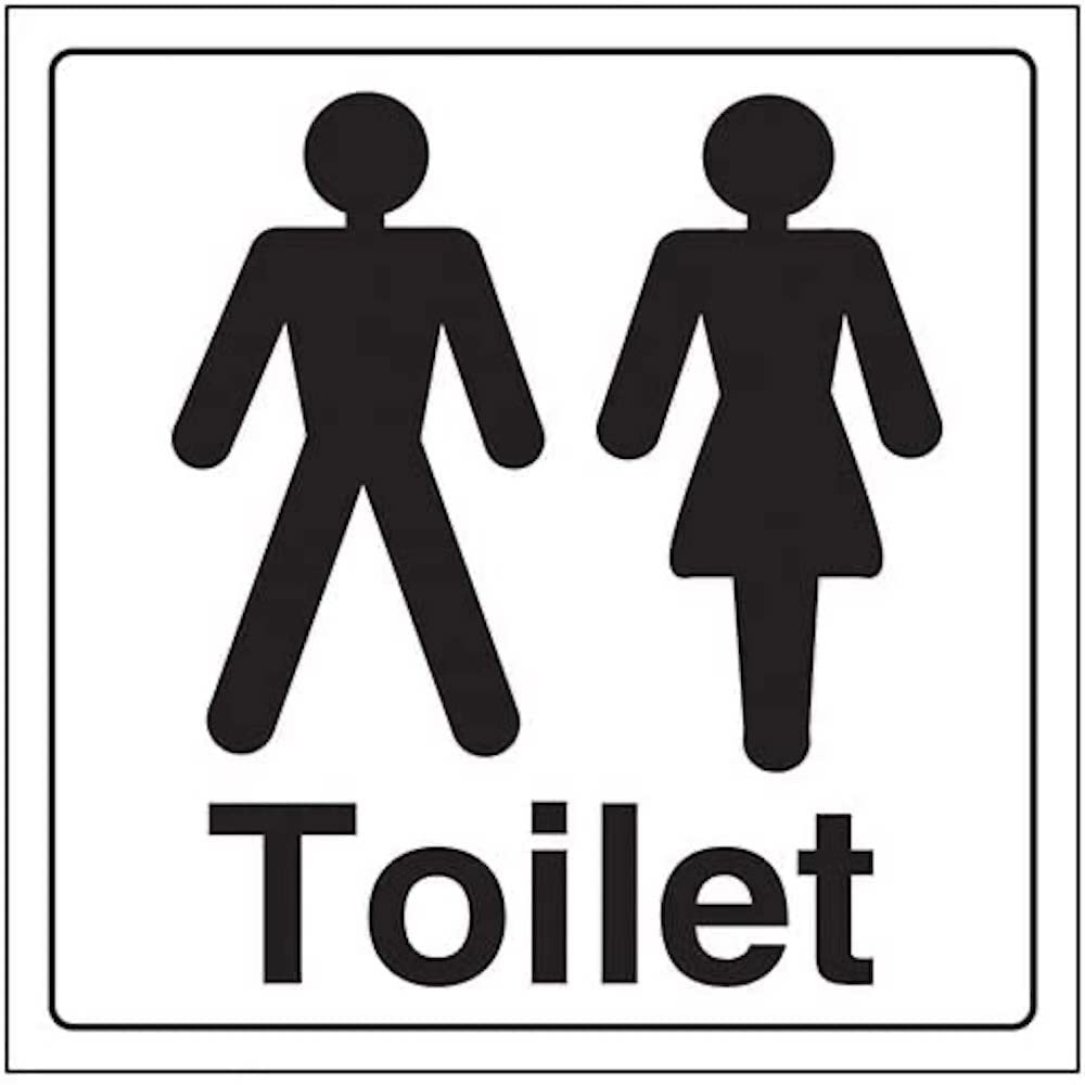 V Safety Gents/Ladies Toilet Door Sign - Square - 150 mm x 150 mm - 2 mm Polycarbonate Safety Sign