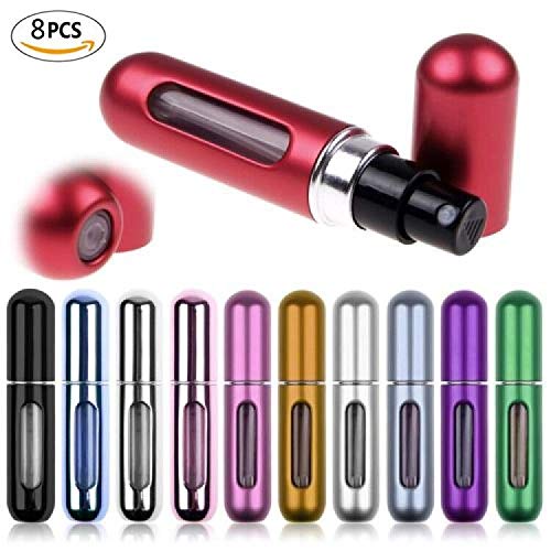 Preisvergleich Produktbild Parfümflaschen, 8 Stück, nachfüllbare Mini-Parfümzerstäuber, Sprühflasche, leere Duftflasche mit Fenster, zufällige Farben