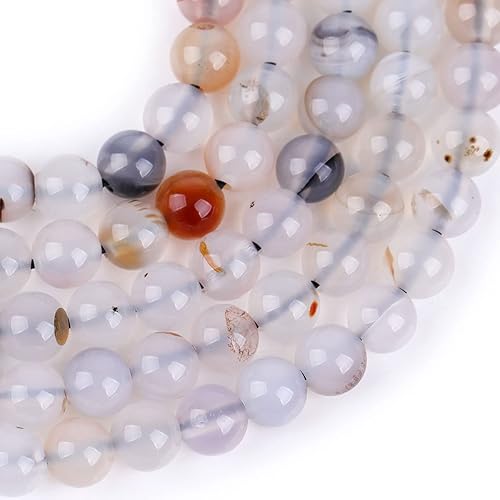 Miniatura 4 de Cuentas de ágata dendrítica para hacer joyas piedras preciosas naturales semipreciosas 0.236 in gris redondo 15 "JOE FOREMAN