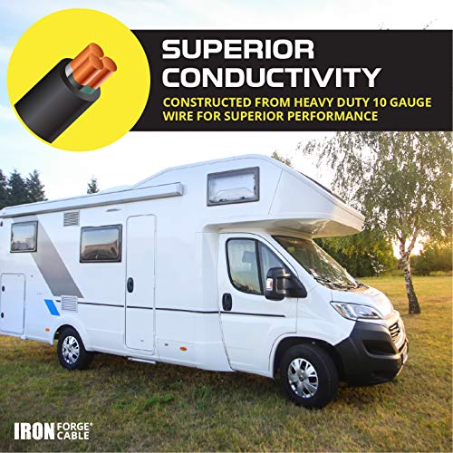 Iron Forge Cable 30 Amp Rv Extension Cord 15 Ft - 10/3 Stw Tt-30P To Nema L5-30R 125V Rv Power Cord #TOP4