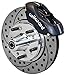 NEW WILWOOD FRONT DISC BRAKE KIT, 11" DRILLED ROTORS, BLACK CALIPERS, PADS, COMPATIBLE WITH 70-72 CDP B & E-BODY CARS WITH DISC SPINDLES, CHALLENGER CHARGER BARRACUDA GTX