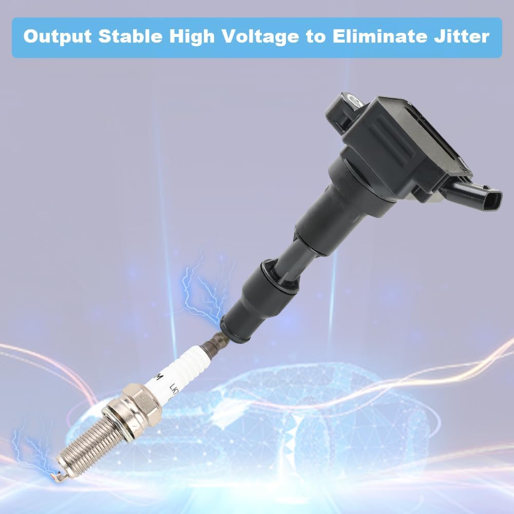 JDMON Ignition Coils Pack with Spark Plugs Compatible with Kia Sedona, Telluride, Cadenza, Sorento, Hyundai Palisade, Genesis G80 2016-2020 V6 3.3L 3.8L Replacement for UF863 273103L030 93175