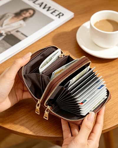 Image of Credit Card Holder for Women,Accordion Wallet with wristlet