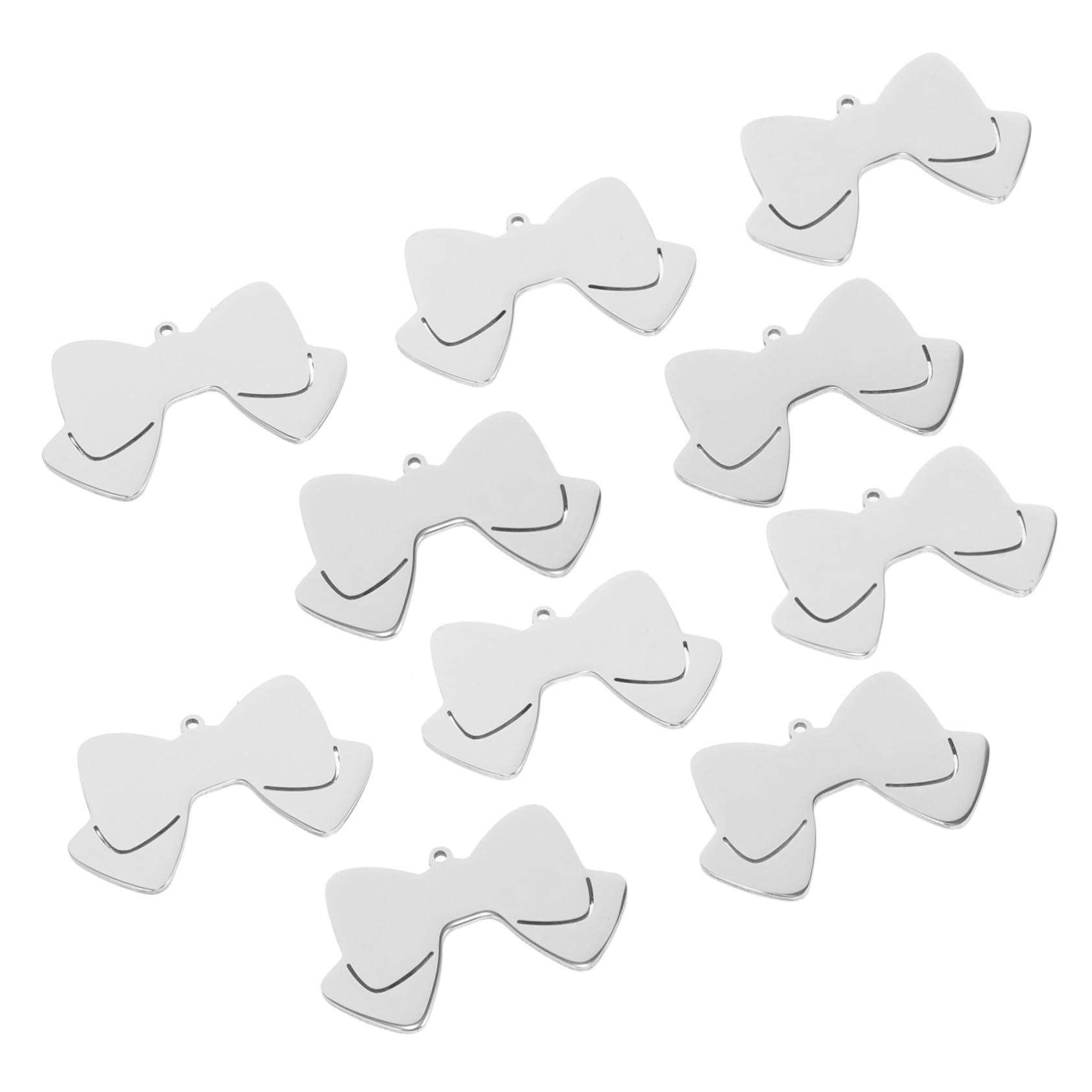 HEMOTON Etiquetas De Identificación Para Mascotas Inoxidable Con Diseño De Lazo Personalizables Con Nombre Teléfono Placas Para Perros Y Gatos Para Collar Compacto 10 Piezas X 5