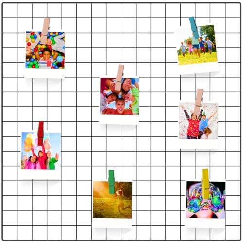 Grade De Fotos Painel Tela 80x80cm Mais 50 Prendedores (Preto)