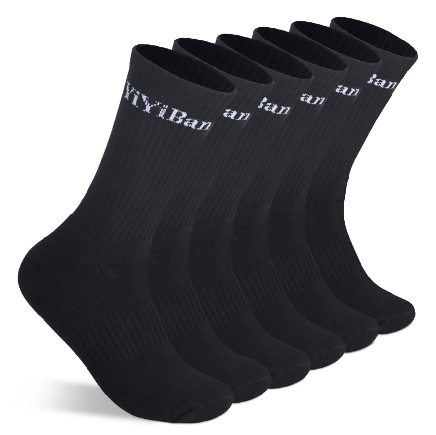 Mens calf socks Cotton Crew Socks Soft and Breathable Socks for Men 3 Pairs