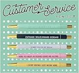 5-Count Funny Customer Service Pens, Personalized Pen with Hilarious Quotes, for Call Center Workers & Retail Staff - Sarcastic Office Humor Gift, Black Ink,Medium Nib 1.0mm (Customer Service)