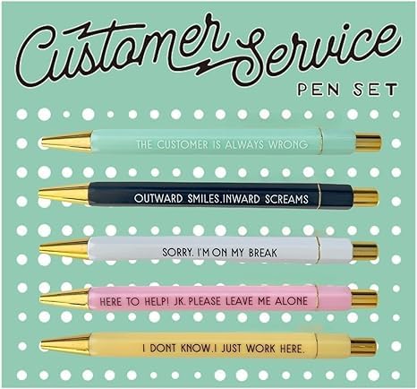 5-Count Funny Customer Service Pens, Personalized Pen with Hilarious Quotes, for Call Center Workers...