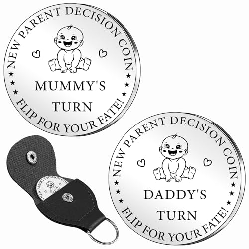 SMARGO Funny Baby Gift - Double Side Decision Coin Gifts for New Mums & Dads Christmas Thanksgiving Gift for First Time to be Mums Dads Daddy Mummy