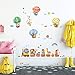 DECOWALL DA4-1406 Animal Train and Hot Air Balloons Kids Wall Stickers Wall Decals Peel and Stick Removable Wall Stickers for Kids Nursery Bedroom Living Room décor