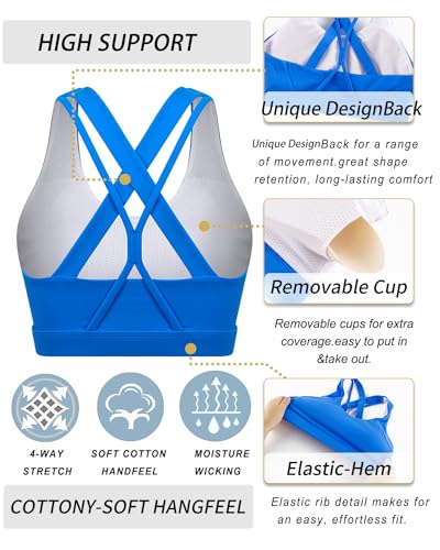Image of RUNNING GIRL Sports Bras for Women,Seamless Strappy Sports Bra High Support Crisscross Back with Removable Pads
